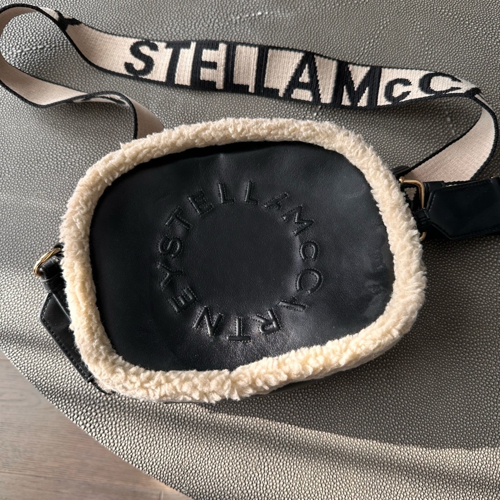 Stella McCartney Black Crossbody Bag with Cream Trim